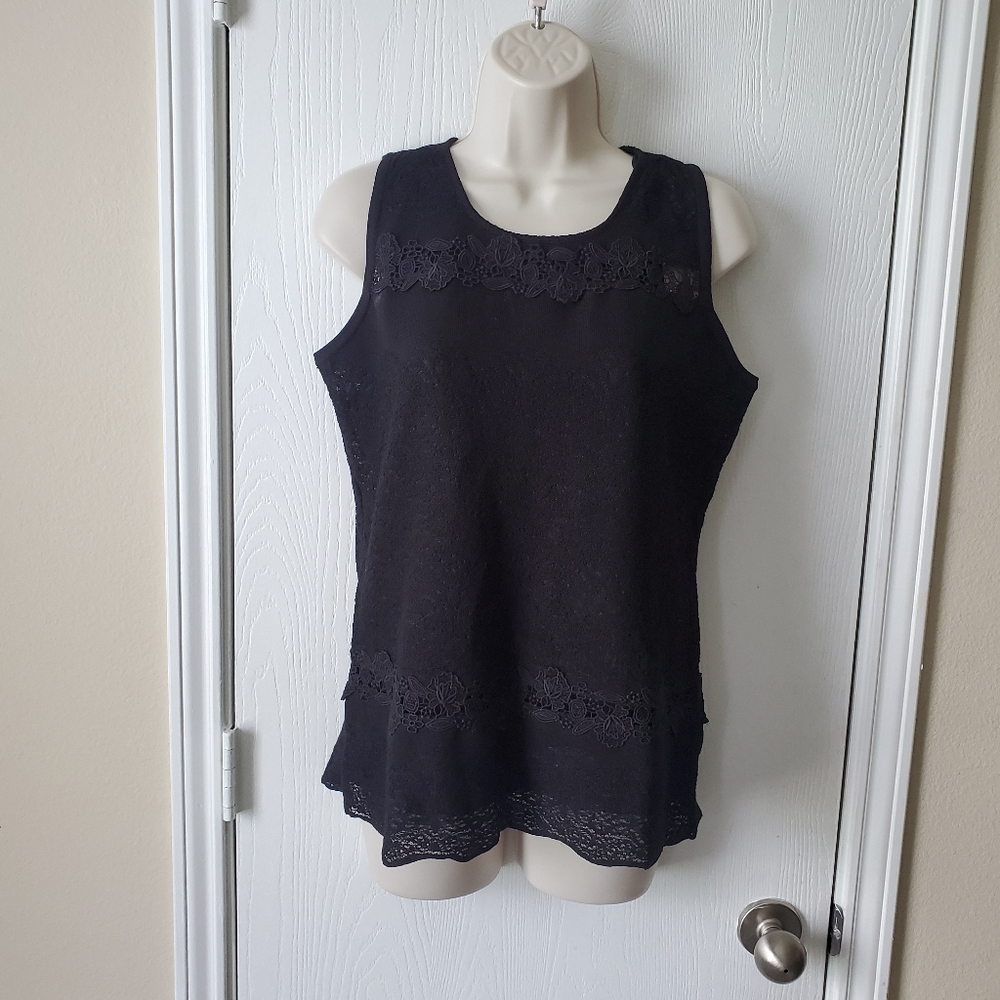 WHBM Lace Trim Sweater Tank